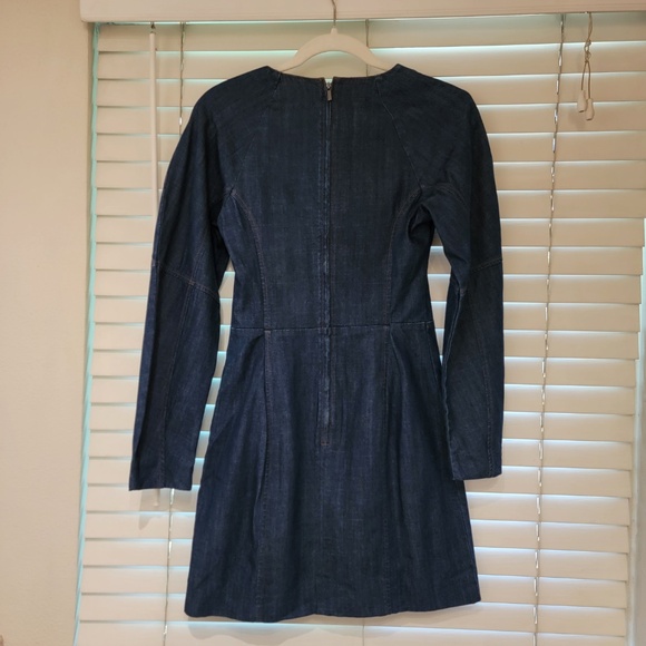 Banana Republic Countered Denim Mini Dress Size 4 Blue Dark 596458 NWOT NEW $110 - Picture 3 of 7